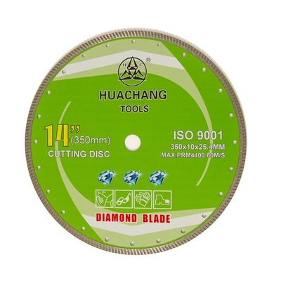 350mm Turbo Diamond Blade 14 In 25.4mm Bore For Granite Marble Tiles Hot Press