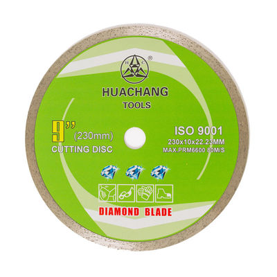 Cold Press 9inch 230×1.8/2.6×10×22.23mm Continuous Rim Diamond Blade For Ceramic With Long Life