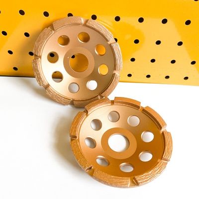 High Level 4.5inch Laser Welded 115mm Single Row Diamond Cup Wheel For Concrete , Stone,Hard Building Materials