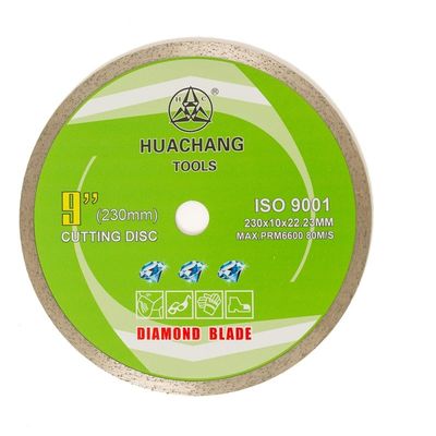high quality 9inch Cold Press 230×1.8/2.6×10×22.23mm Continuous Rim Diamond Blade For General Purpose ,Ceramic , Marble