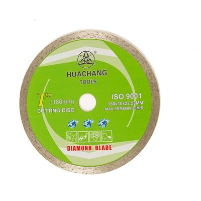 high quality 7inch Cold Press 180×1.6/2.2×10×22.23mm Continuous Rim Diamond Blade For Ceramic ,Marble